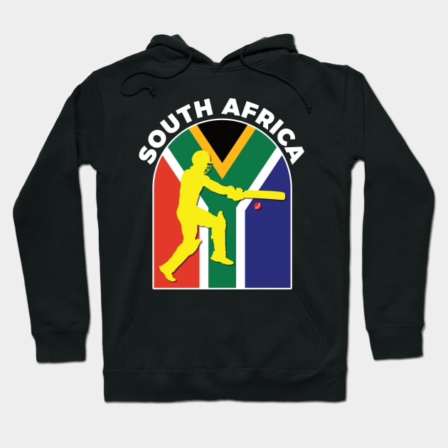 South Africa Cricket Batsman South Africa Flag Hoodie by DPattonPD